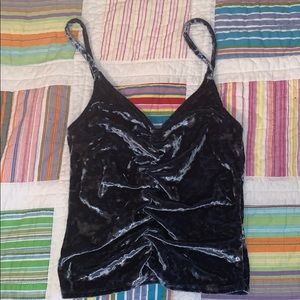 urban outfitters blue velvet tank top